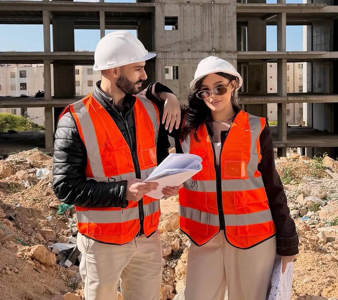 On site at the Residence El Bahia development, in hard hats